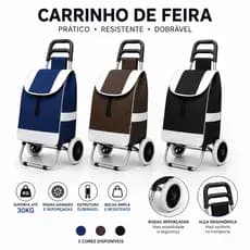 Carrinho De Feira Dobrável Com Rodas - Carrinho De Mão - Diversas Cores