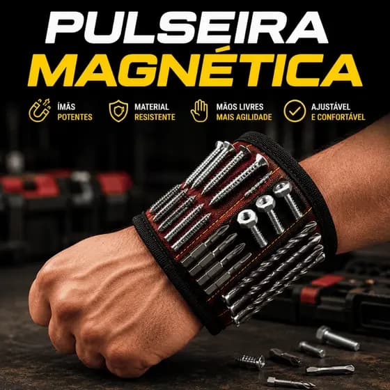 Pulseira Magnética Imã Prego Parafuso Bracelete Ferramentas