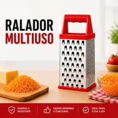 Ralador Multiuso 4 Faces em Aço Inox | Ralador de Queijo, Legumes e Vegetais