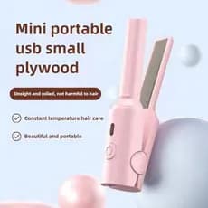 2 Em 1 USB Cabelo Alisador Portátil Mini Flat Iron Curling Travel