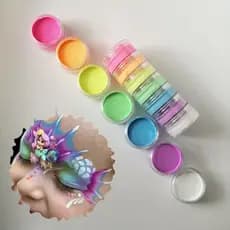 Kit Pintura Facial Infantil 7 Cores com Pincel Cores Sortidas Base D'água Lavável Maquiagem Crianças Festa Fantasia