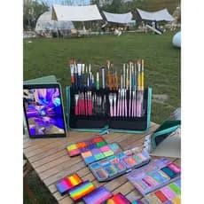 Bolsa De Pincel De Maquiagem De Grande Capacidade , Dobrável , Portátil , Organizador De Cosméticos , Armazenamento Para