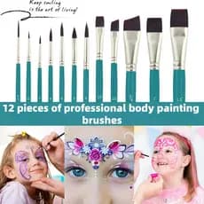 12 Pçs Náilon Redondo Apontado Artista Acrílico Conjunto De Pincéis Rosto Corpo Sapato Pintura Cosplay Maquiagem