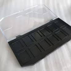 Paleta Plástica Preta Vazia Da Pintura Cara Dividida Do Bolo Arco-Íris De 12 Cores Com Tampa Transparente