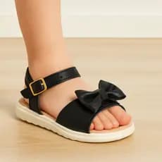 Sandália Infantil Menina Dourada Laço Confortável Anatômico Macio Antiderrapante Dia Dia Promoção