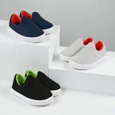 Tênis Infantil Slip On Calce Fácil Sem Cadarço Liso Moderno Confortável Macio Leve Promoção Dia Dia
