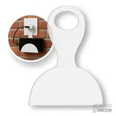 Suporte de Tomada e Carregador de Celular Parede (Acrílico Cristal), Gancho Organizador, Colorido