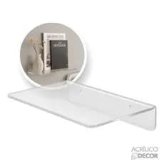 Prateleira de Parede em Acrílico Suporte p/ Tempero - Flutuante, Invisível - Organização, Decoração