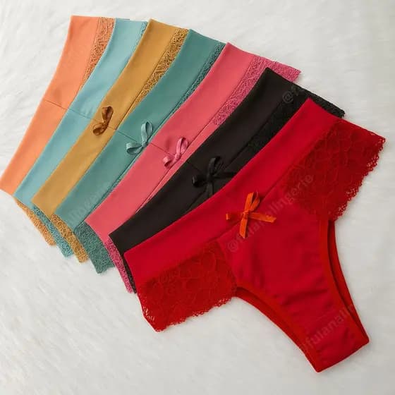 Kit Calsinhas Feminina Renda Cintura Alta Microfibra Premium - Flor