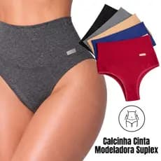 Calcinha Cinta Modeladora Cintura Alta Suplex Duplo Segura Barriga - Stela