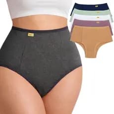 Kit Calcinhas Cós Alto Tanga Ajusta Culote Pala Dupla Microfibra Premium - Helena