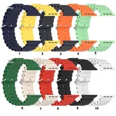 Pulseira de relógio de Smartwatch De Silicone Ocean Straw Capaz Para Relógio Apple Série 8 7 Ultra 42mm 44mm 45mm 49mmmm