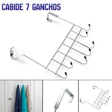 Cabide 7 Gancho para Pendurar Cromado Porta Toalha Quarto Banheiro 1 Pç