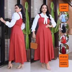 CONJUNTO SALOPETE FEMININO MODA EVANGELICA KIT JARDINEIRA NO CREPE ALFAIATARIA