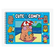 Livro Cute & Comfy Série BIG GRANDE Capivaras - Livro de Colorir Capa Dura Holográfica