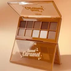 PALETA DE SOMBRAS SWEET CARAMEL - EXPLOSÃO DE CARAMELO - NINA MAKEUP tons neutros terrosos