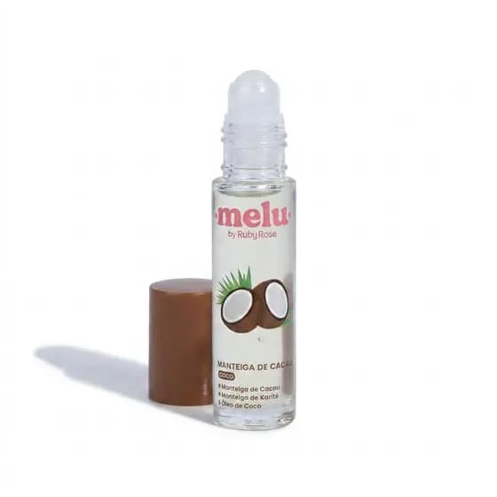 Protetor Labial Manteiga De Cacau Melu Ruby Rose Roll On Coco 5,5ml Hidratacao Profunda Labios Secos