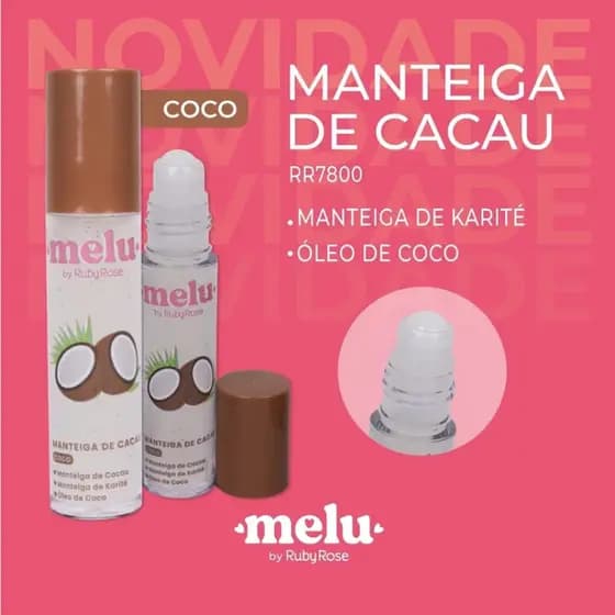 Melu By Ruby Rose Coco Manteiga De Cacau Líquida Para Lábios Brilho Labial
