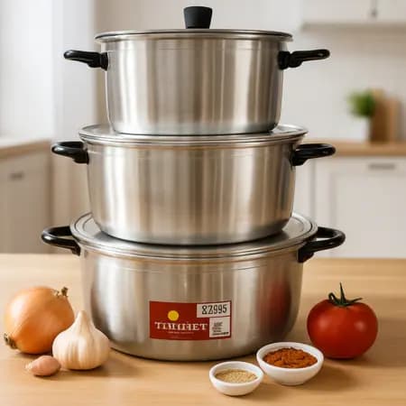 Jogo de Panelas de Alumínio 3 Peças – Reforçadas e Leves • Fundas • Alças Resistentes • Ideal para Cozinha do Dia a Dia