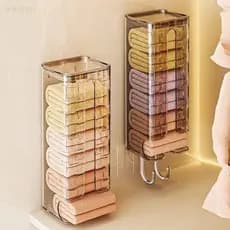 Organizador de Meias e Cuecas com Adesivo | Caixa Vertical de Parede com Dispenser | Sem Perfuração