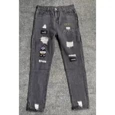 Calça Jeans Masculina Slim Rasgada com Bordado – Estilo Hip Hop, Confortável, Casual e Moderna