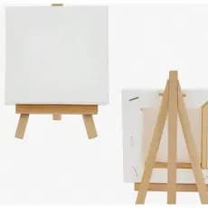 Kit com 3 Tela para Pintura 10x10cm com Cavalete de Madeira | Mini Quadro para Artesanato, Pintura Artística e Decoração