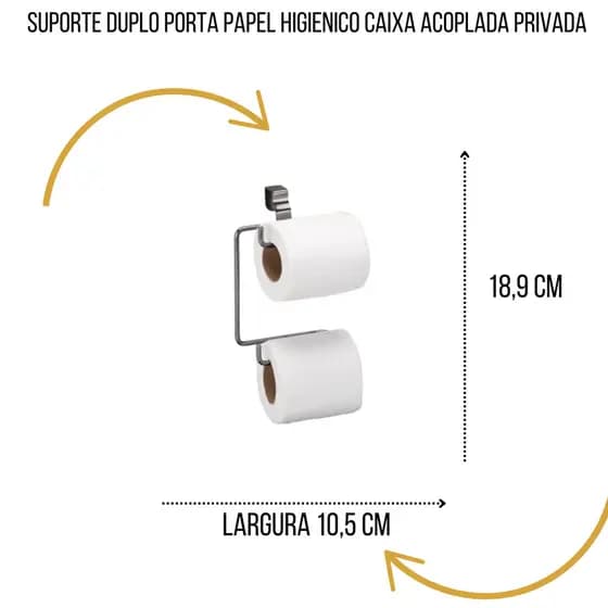 SUPORTE DUPLO PARA PAPEL HIGIÊNICO CAIXA ACOPLADA