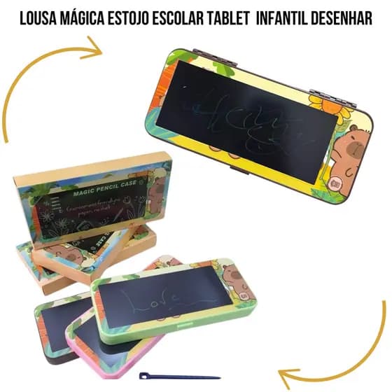 Lousa Mágica Estojo Escolar Tablet  Infantil Desenhar
