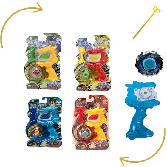 Peão Beyblade com Lançador – Brinquedo de Batalha Radical