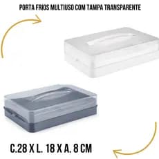 Porta Frios Multiuso com Tampa Transparente - Empilhavel