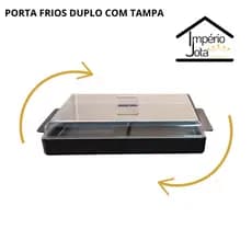 PORTA FRIOS DUPLO COM TAMPA PRETO