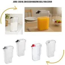 Jarra 1200 Ml Com Design Moderno Ideal Para Servir