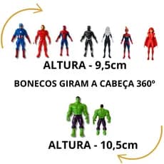 Kit 8 Bonecos Marvel Vingadores Brinquedo Coleção Avengers