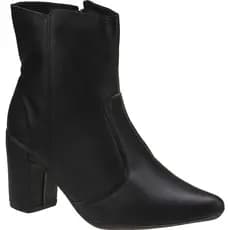 Bota Coturno Feminina Ziper Salto Bloco Grosso Bico Fino Cano Curto Blogueira Promoção JB Sanches