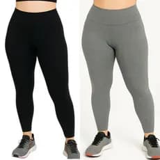 Kit 2 calças legging leg feminina em suplex 0 transparência