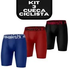 Kit 3 Cueca Box Ciclista Boxer Perna Longa Lisa Microfibra