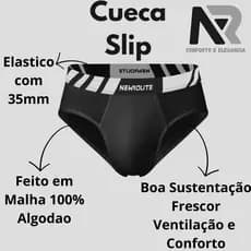 Kit 10 Cuecas Slip Algodao Modelo Cueca Comum com Elastico