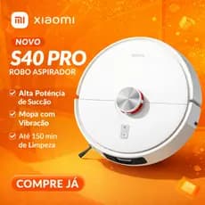 Robô Aspirador Xiaomi S40 PRO - 15.000PA - Robo 3 em 1 Sucção Forte Mapeamento Inteligente Bivolt