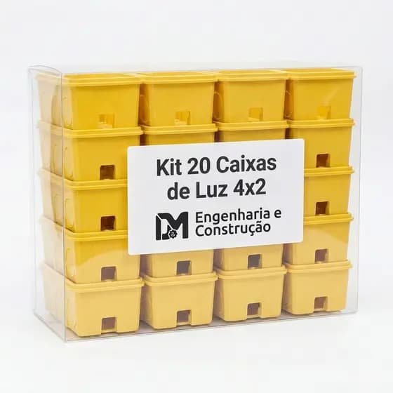 Kit 20 Caixa de Luz 4x2 Amarela Gerplast