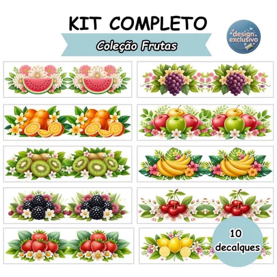 Kit 10 Decalques Termocolantes para Tecido | Transfer Têxtil | Pano de Prato e Artesanato