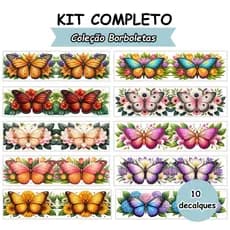 Kit 10 Decalques Termocolantes para Tecido | Transfer Têxtil | Pano de Prato e Artesanato