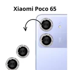 Película Câmera Traseira com BRILHO Xiaomi Poco C65  em Vidro 3D Anti-Impacto Protetora