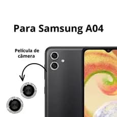 Película Câmera Samsung Galaxy A04 com brilho em Vidro 3D Anti-Impacto Protetora COM BRILHO STRASS