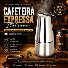 Cafeteira Italiana Inox Expresso Fogão a Gás ou Fogão de Indução