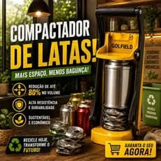 Triturador de latas de cerveja de latão com abridor de garrafas