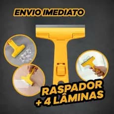 Estilete Raspador Com 4 Laminas Limpa Box Piso Vidro Cerâmica Azulejo Limpa Fácil