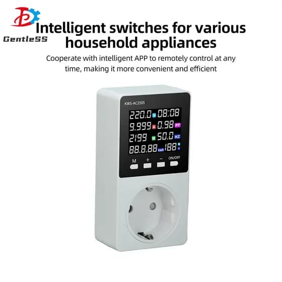 AC85 – 290V Tuya Monitoramento De Energia De Alta Precisão Interruptor Inteligente LCD Corrente De Tensão Digital E Medi