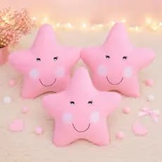 Kit 03 Almofadas Decorativa Quarto de Bebê Estrela Menina Menino