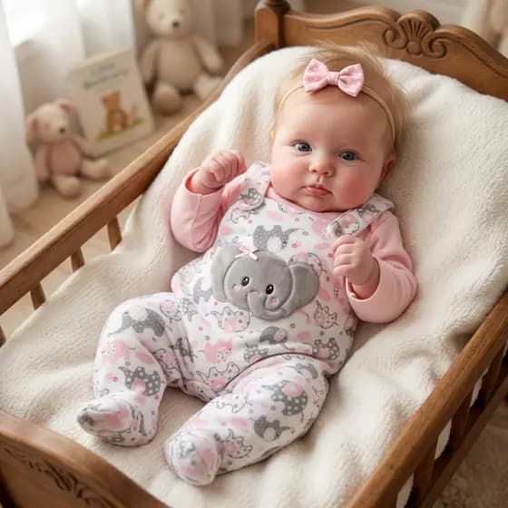 Conjunto Para Bebê Menino Menina Jardineira de Soft Estampada com Body Confortável 02 Peças Bordado