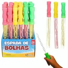 Bolha Bolinha de Sabão Formato Espada 36cm Várias Cores
